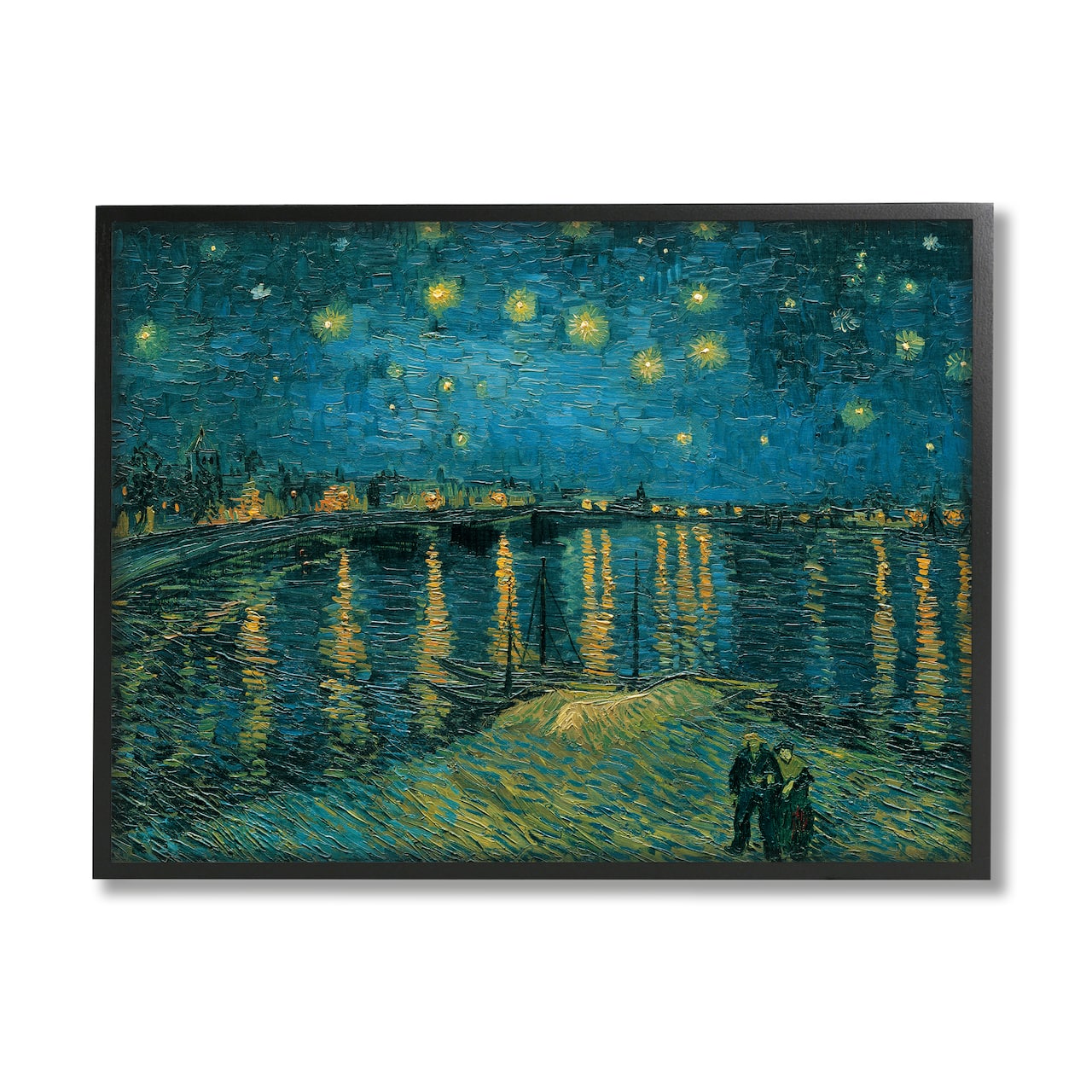 Stupell Industries Classic Starry Night Over the Rhone Van Gogh Painting in Black Frame Wall Art